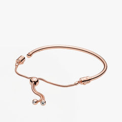 Bracciale Pandora Rigido Chiusura Scorrevole Placcato In Oro Rosa 14k