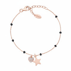 Amen Candy Rose Bracelet with Pavé Heart and Star