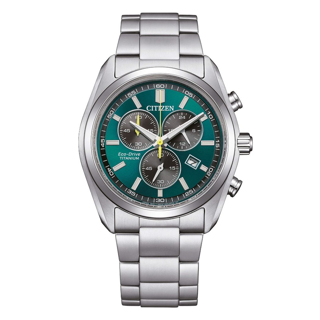 Citizen Men's Chronograph Super Titanium Watch 2590 Green AT2590-59X