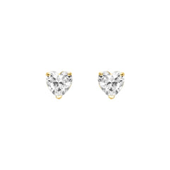 Stroili Lobo Heart Bon Ton 9 KT Yellow Gold Cubic Zirconia Earrings 1418109