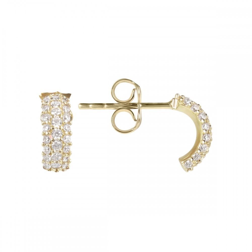 Orecchini Milor Gold Mezzo Cerchio Con Mini Pavè Oro 375 WSGD90363.YG