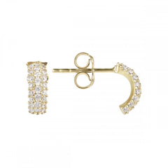 Orecchini Milor Gold Mezzo Cerchio Con Mini Pavè Oro 375 WSGD90363.YG