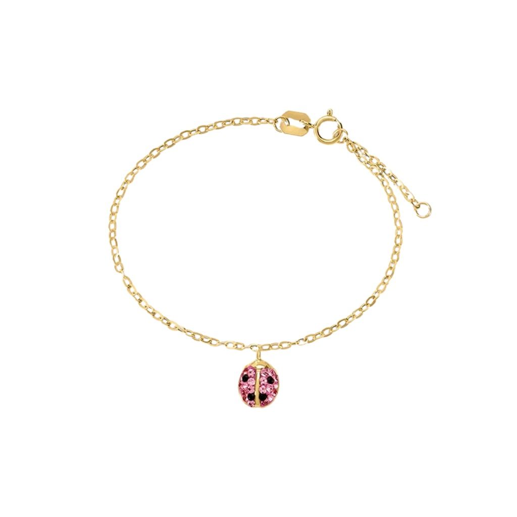 Bracciale Stroili Coccinella Mon Petit Oro Giallo 9 KT Cristallo Rosa 1416672