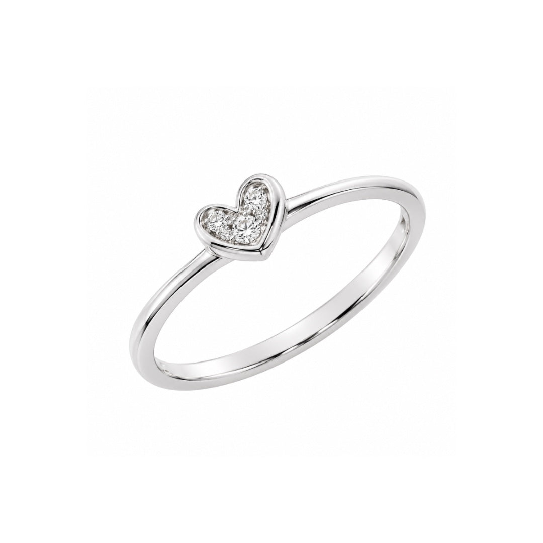 Anello Cuore Mirco Visconti in Oro Bianco 18 KT e Diamanti LR23