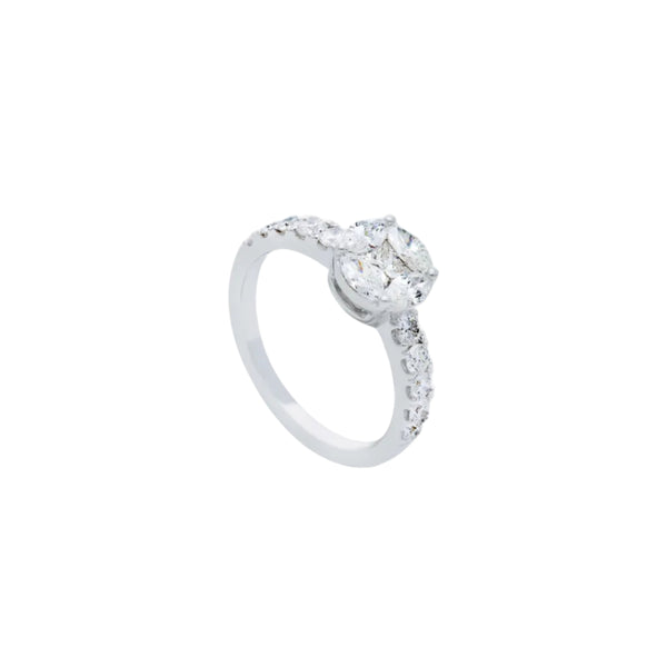 Anello Iannelli Hand Made Magic in Oro Bianco e Diamanti CRIE