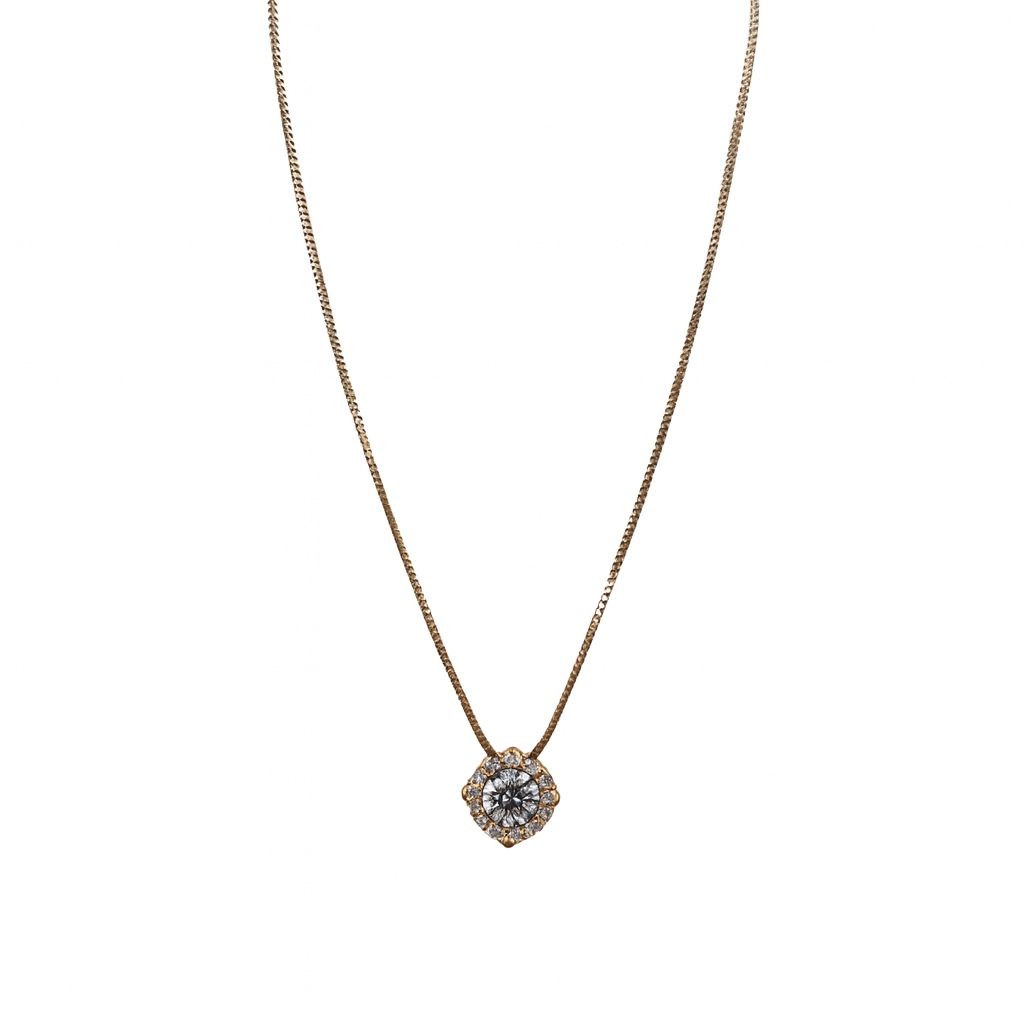 Rose Gold Magic Point Light Necklace with Zircons