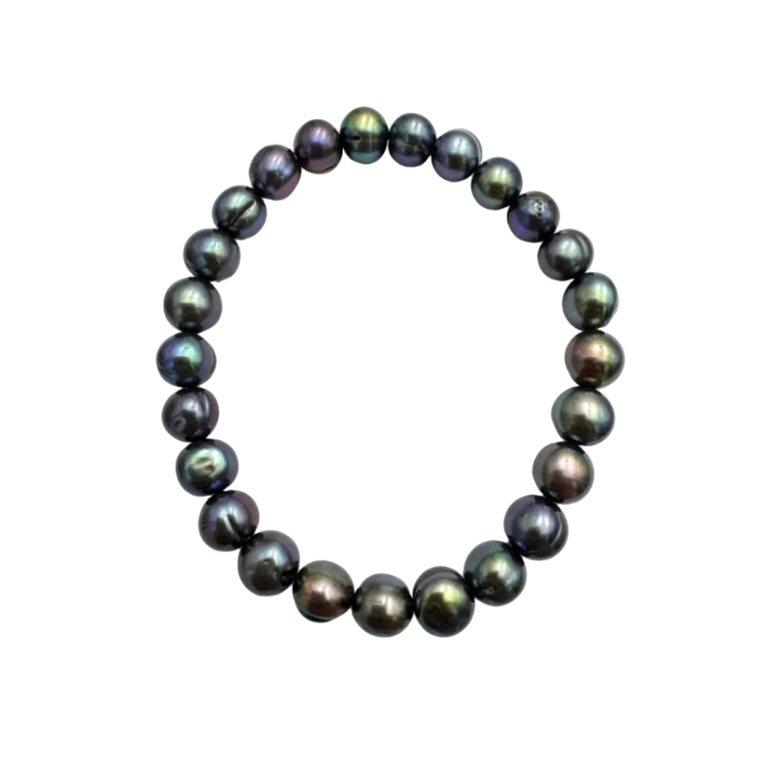 Bracciale Elastico con Perle Thaiti 8 mm BRP001