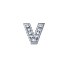 Charm Elements Lettera V In Oro Bianco E Diamanti 0,02 ct DCHF3319V.002