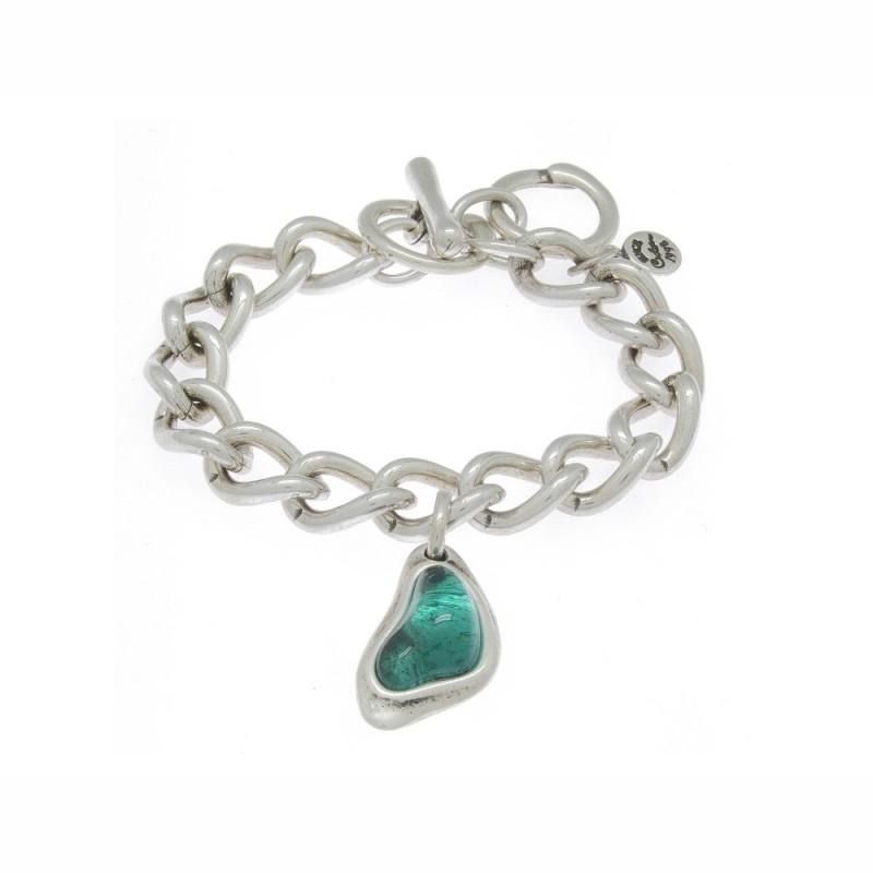 Bracciale Ciclon con Murano Verde Scuro