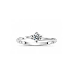 Anello Solitario Bibigì in Oro Bianco 18 KT e Diamante Naturale