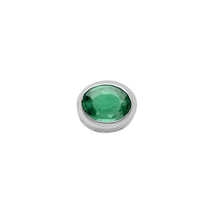 Elements Cromie Ovale in Oro Bianco e Smeraldo DCHE8693