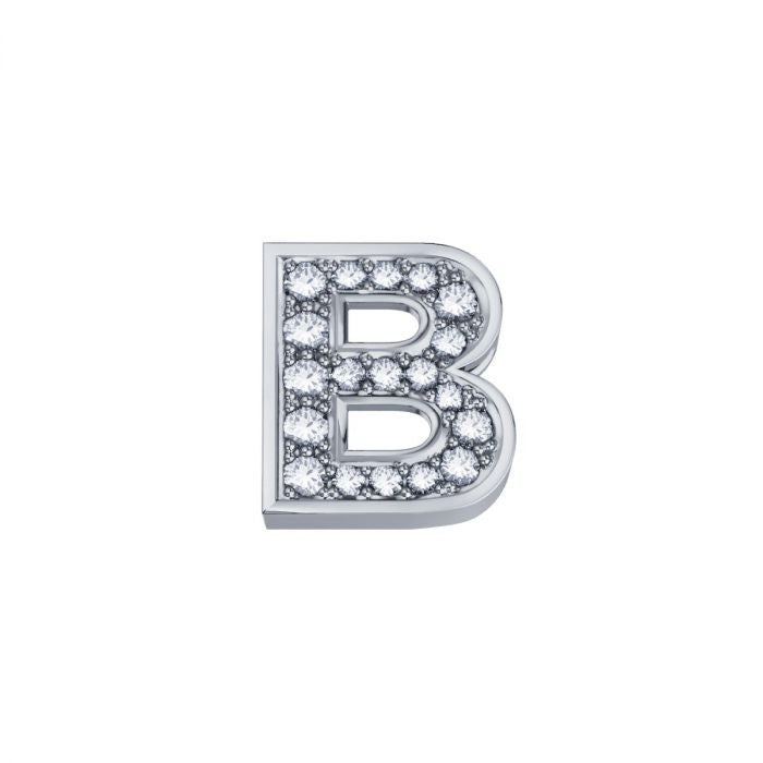 Charm Elements Letter B in White Gold and Diamonds 0.03 ct DCHF3319B.003