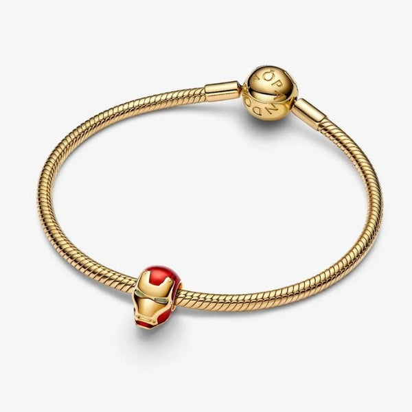 Charm Pandora Marvel, Avengers, Elmo Di Iron Man Placcatura In Oro Giallo 14 Kt 764213C01