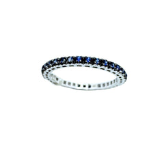 Davite &amp; Delucchi White Gold Eternity Ring with 0.29 ct Sapphires, Size 13