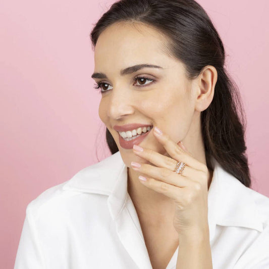 Anello Bronzallure Altissima Catena E Maglia Con Cubic Zirconia