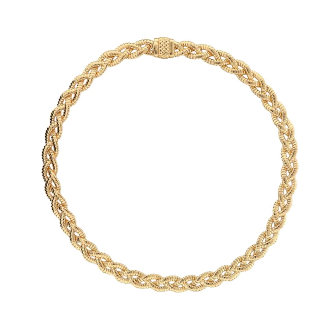 Etruscan Tubogas Braided Necklace with Magnetic Clasp