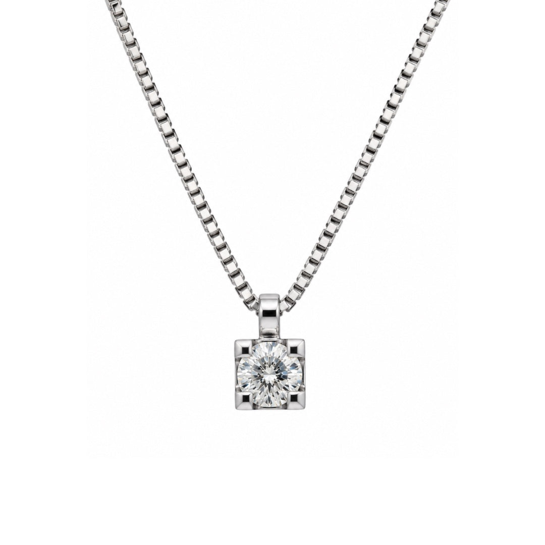 Collana Mirco Visconti Puntoluce in Oro Bianco 18 KT e Diamante Naturale