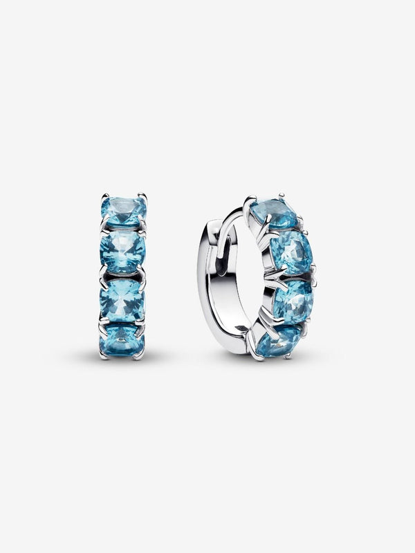 Orecchini Pandora Cerchi Cristalli Azzurri 293851C01