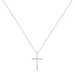 Stroili Holy Cross 9 CT White Gold Cubic Zirconia Necklace 1426391
