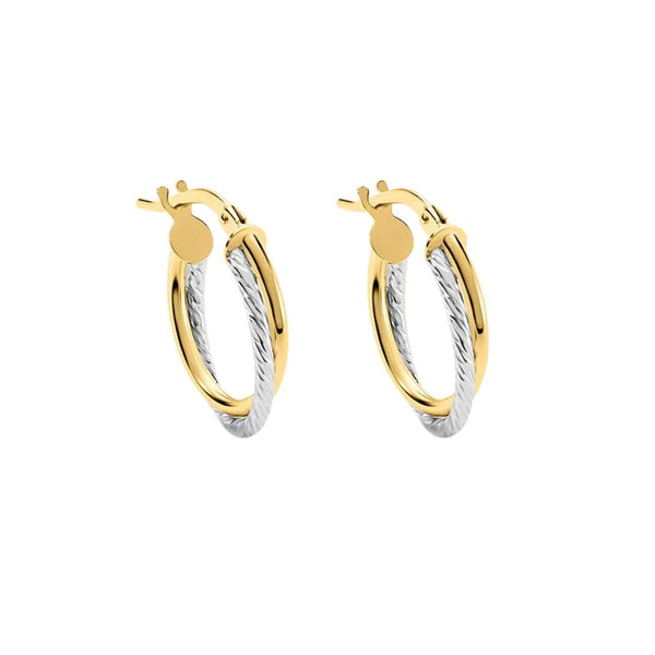 Orecchini Stroili A Cerchio Toujours Oro Bicolore 9 KT 1401656