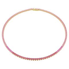 Swarovski Tennis Matrix Necklace Pink Yellow Gold Plated 5751762