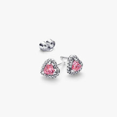 Orecchini Pandora Cuore In Rilievo Rosa 298427C02
