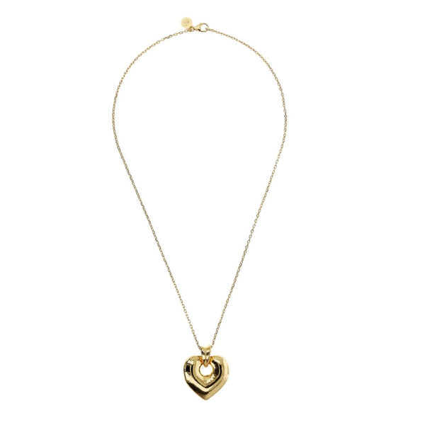 Collar de cadena etrusca Forzatina con colgante de corazón martillado