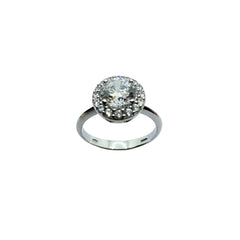 Anello Solitario in Oro Bianco 18 KT con Zirconi AN026