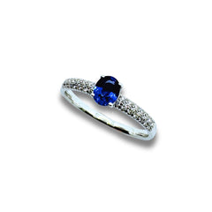 Leo Pizzo Ring in White Gold with Sapphire and Diamonds
