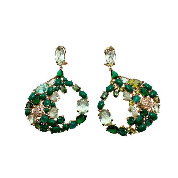 Orecchini Fiorini in Argento con Zirconi e Cristalli 0189AG7690172