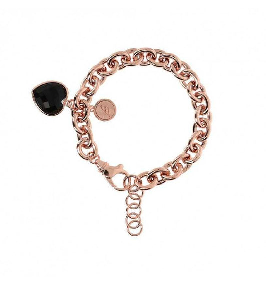 Pulsera Bronzallure Charisma con colgante de piedra natural en forma de corazón