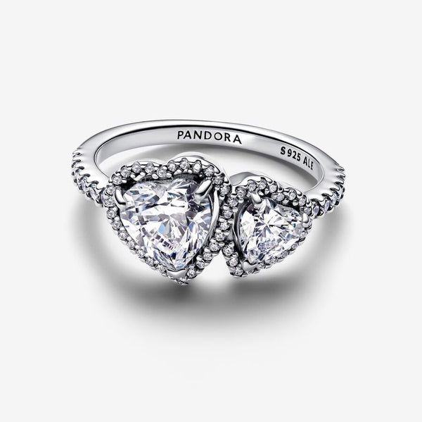 Anello Pandora Doppi Cuori Luminosi 193659C01