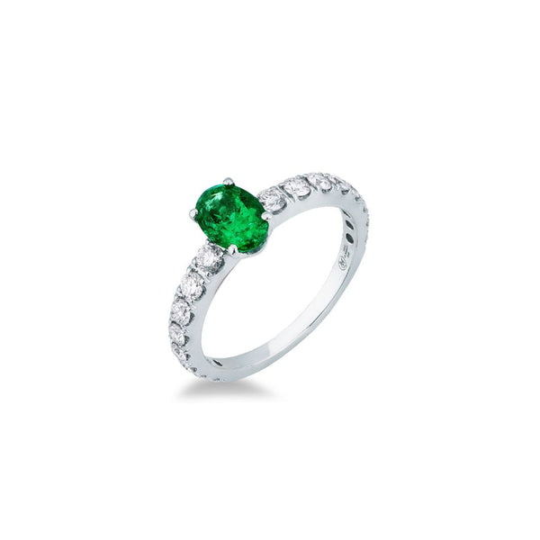 Anello Mirco Visconti con Smeraldo e Diamanti a Scalare Z741/20S