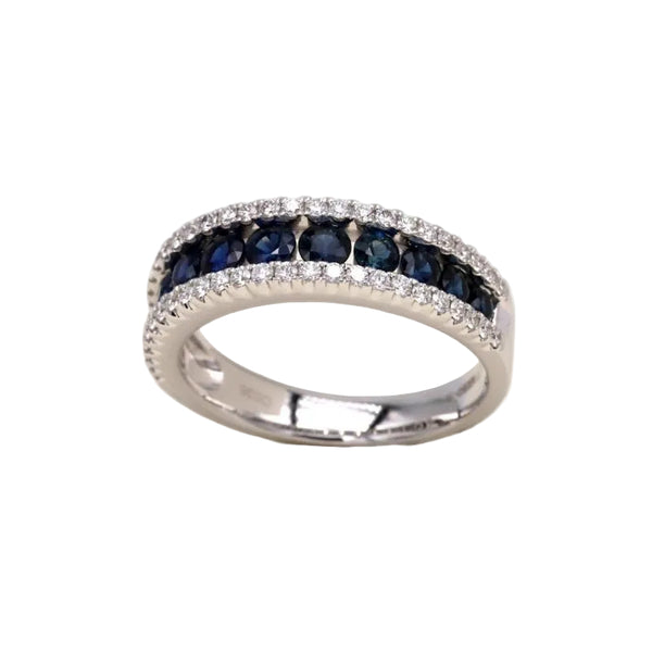 Anello Giorgio Visconti in oro bianco  con Zaffiri e Diamanti ABX14189Z