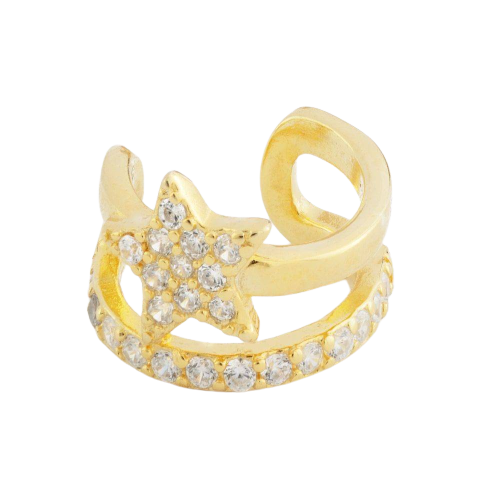 Mono Orecchino Rebecca Ear Cuff con Stella Golden