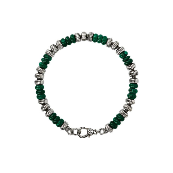 Albert M. Bracelet with Silver and Malachite Washers