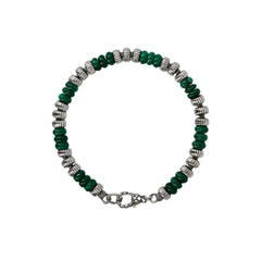 Bracciale Albert M. Con Rondelle In Argento E Malachite WSOX00507.GM