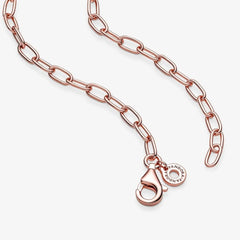Cadena Pandora de eslabones anchos en oro rosa