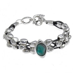 Bracciale Ciclon Multifilo con Murano Verde 161114