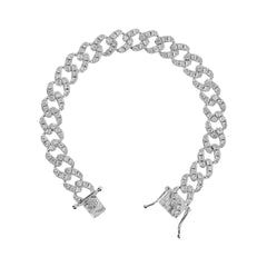 Pulsera Bronzallure de cadena cuadrada con pavé de circonitas cúbicas
