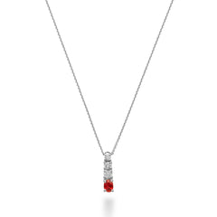 Collar Golay de oro blanco con colgante con un rubí de talla ovalada de 0,23 ct y diamantes de 0,16 ct