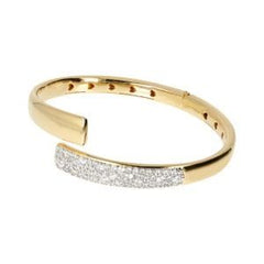Bronzallure Rigid Bracelet Altissima Gold With White Pavè