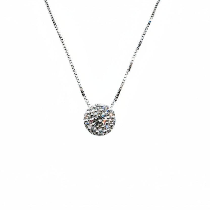 White Gold Magic Point Light Necklace with Diamonds
