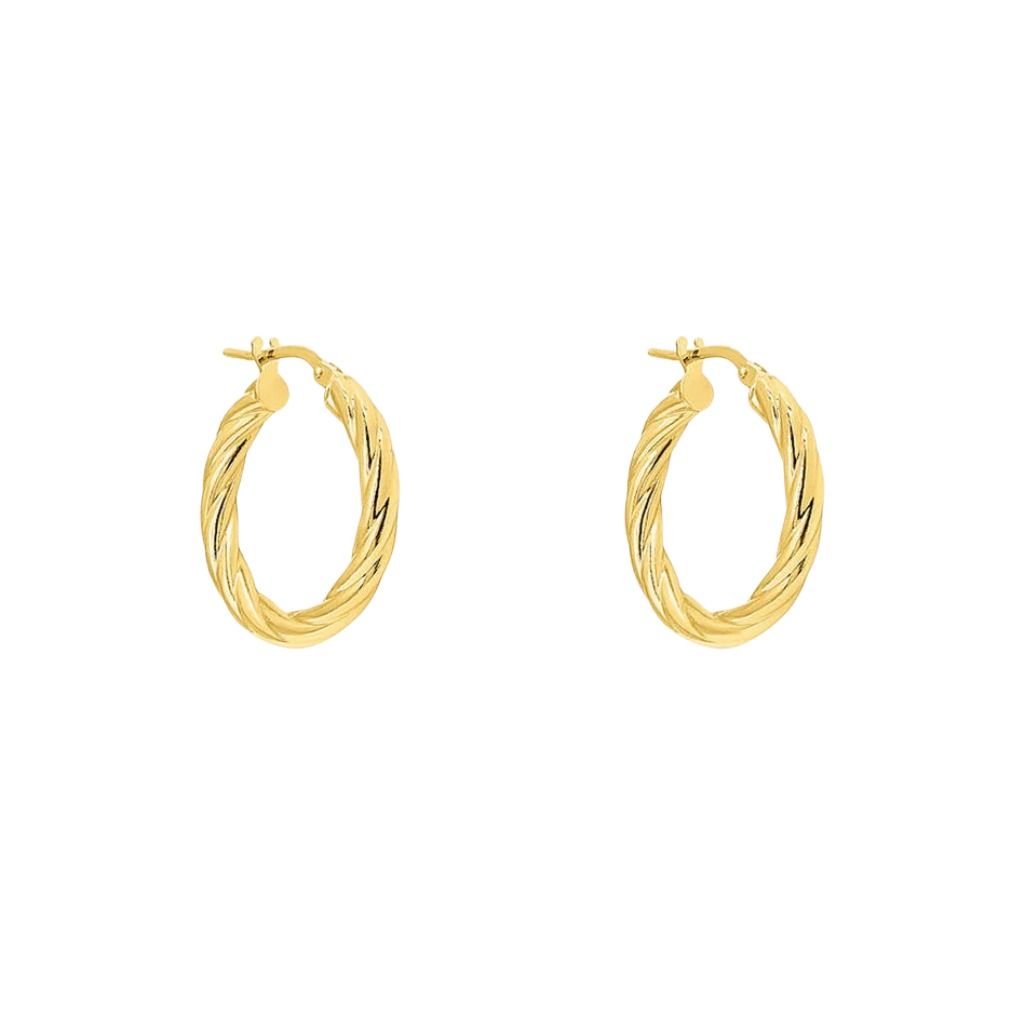 Stroili Toujours Yellow Gold 9 KT 15 mm Hoop Earrings 1418289