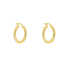 Stroili Toujours Yellow Gold 9 KT 15 mm Hoop Earrings 1418289