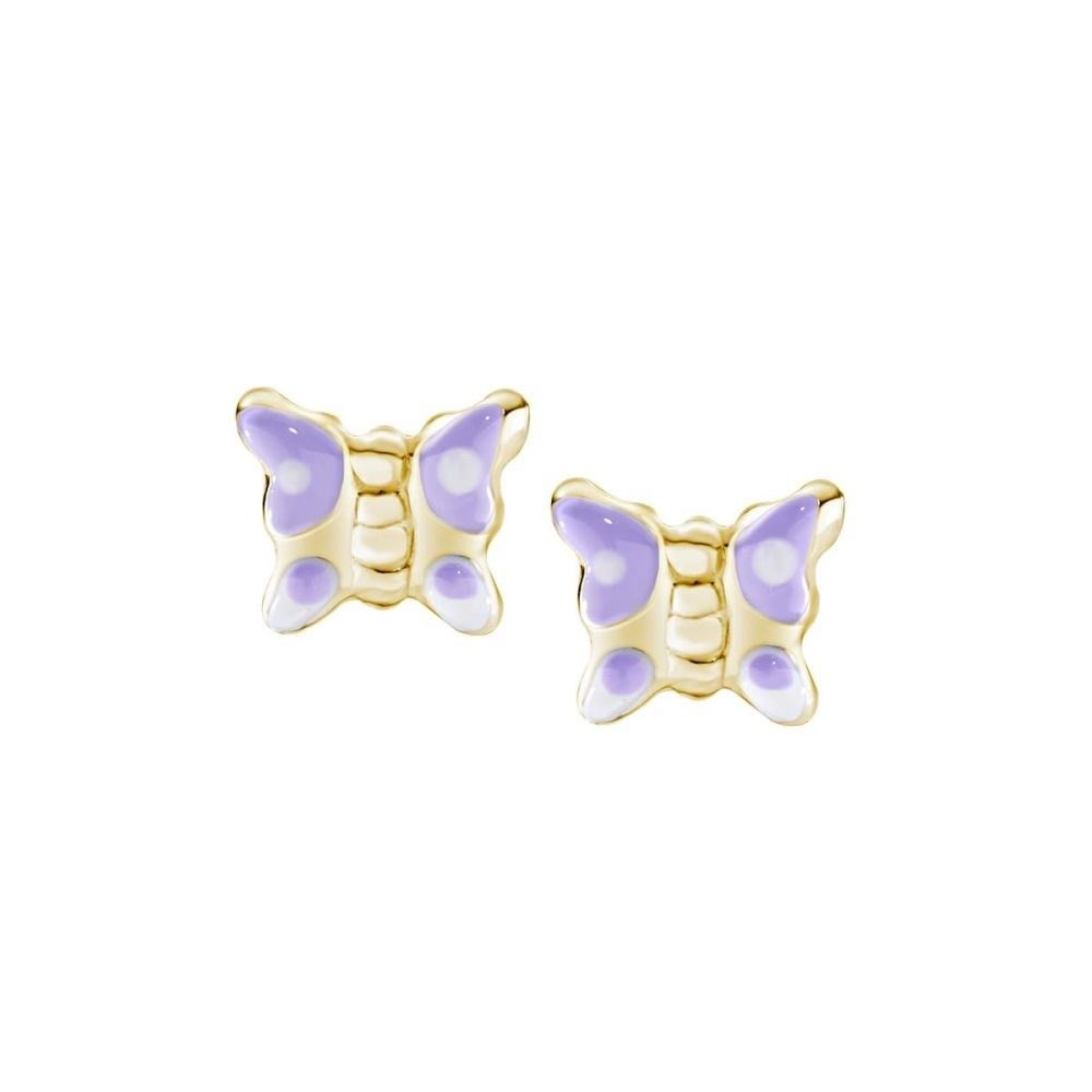 Amen Child Stud Earrings Enamelled Wisteria Butterfly ORJFAGLI3