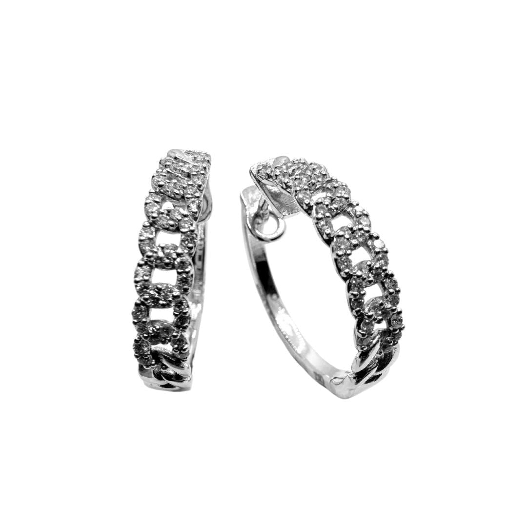 Orecchini Cerchi Groumette Davite&Delucchi in Oro Bianco e Diamanti BB009529