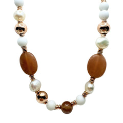 Collana Lelune con Agata, Perle ed Ematite LGNK101