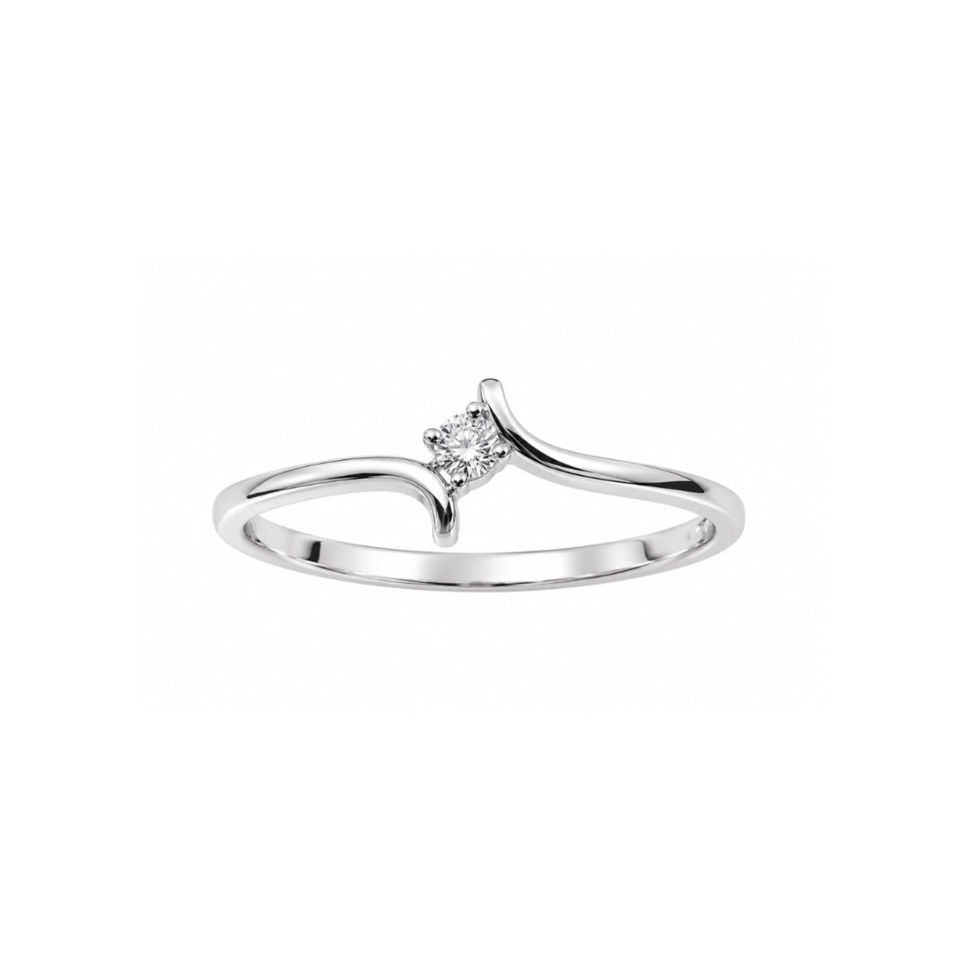 Anello Solitario Mirco Visconti Fantasia in Oro Bianco 18 KT e Diamante Naturale D307/10