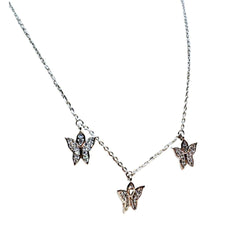 Collar de plata Rebecca Diana con tres mariposas de circonitas